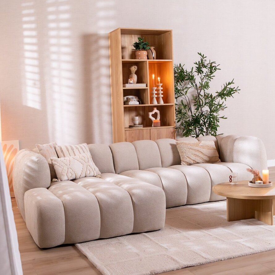 Ecksofa Luca Chenille beige links