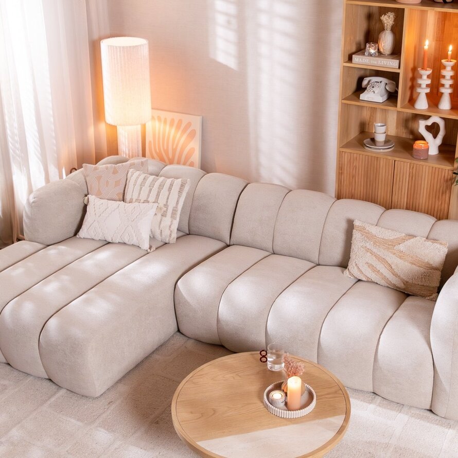 Ecksofa Luca Chenille beige links