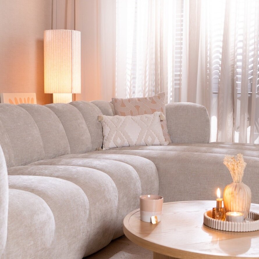 Ecksofa Luca Chenille sand rechts