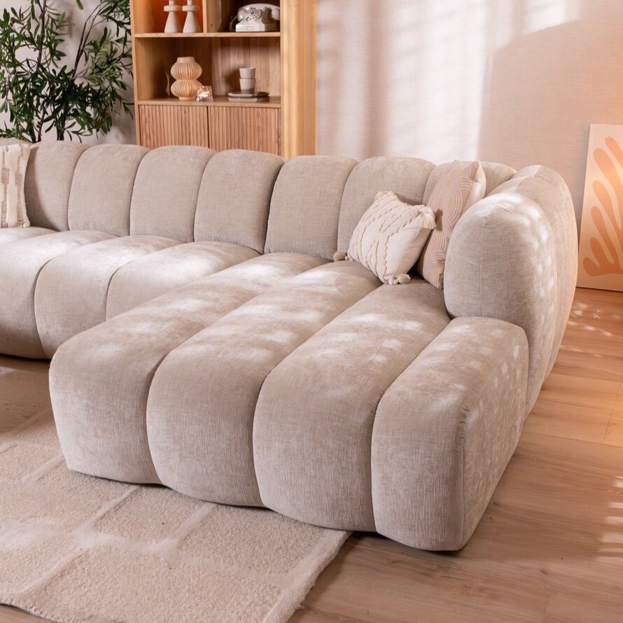 Ecksofa Luca Chenille sand rechts