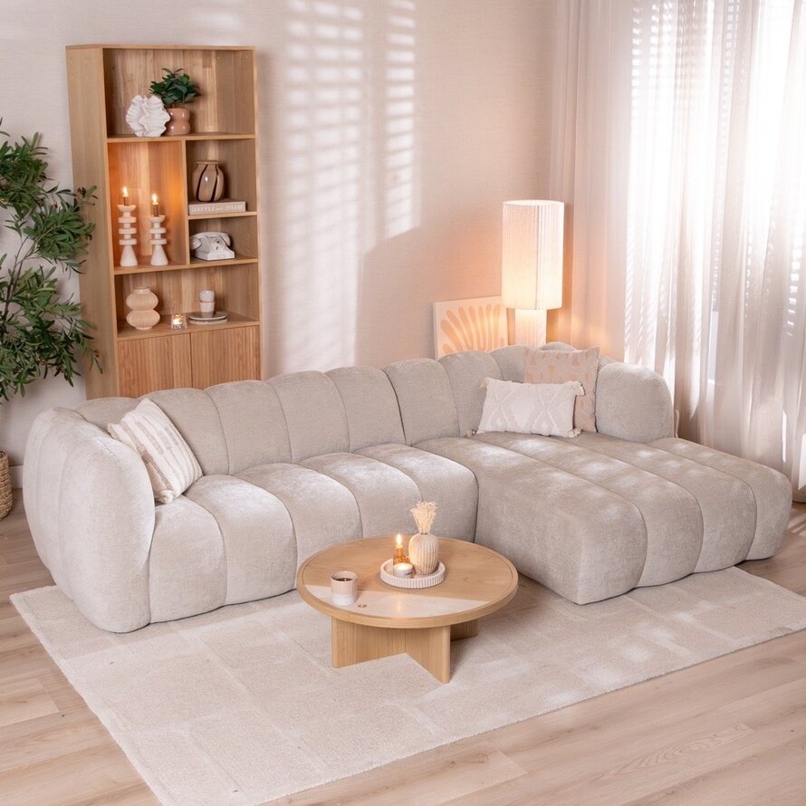 Ecksofa Luca Chenille sand rechts