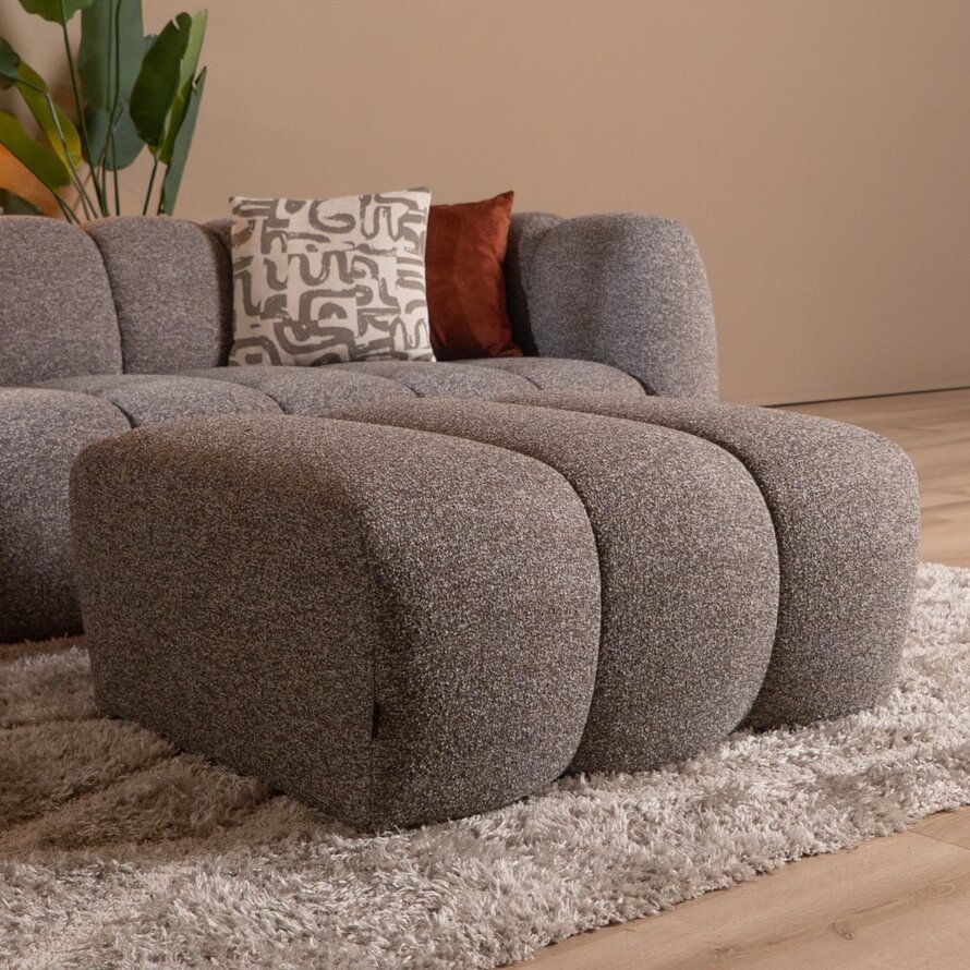 Hocker Luca Bouclé braun/grau