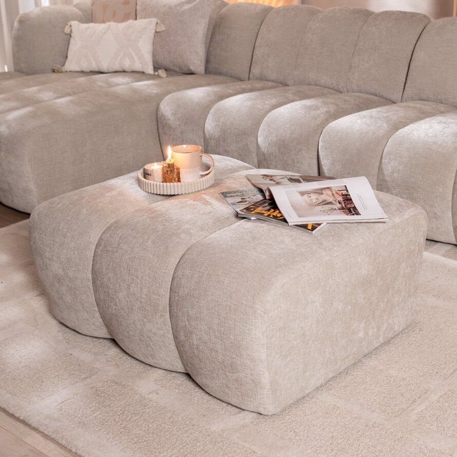 Hocker Luca Chenille sand