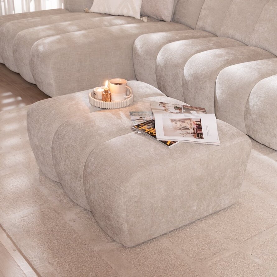 Hocker Luca Chenille sand