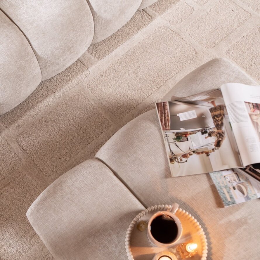 Hocker Luca Chenille sand