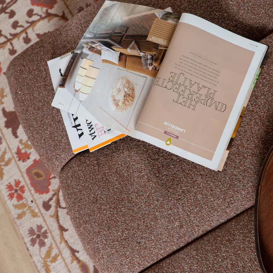 Hocker Luca Bouclé rot/rosa