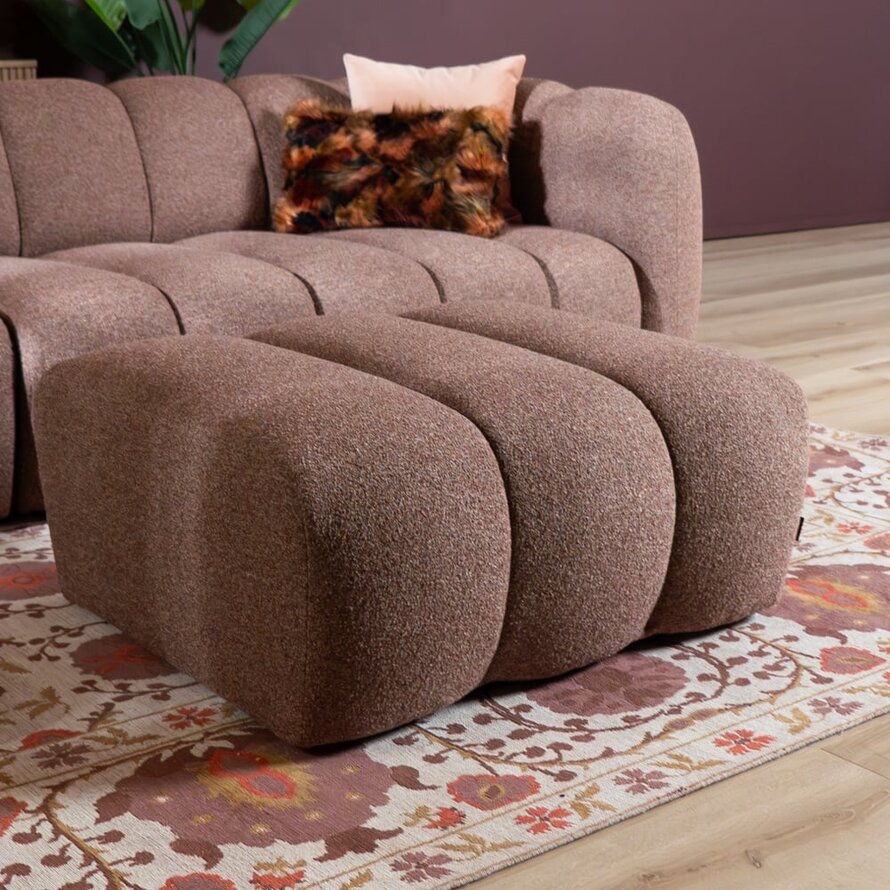 Hocker Luca Bouclé rot/rosa