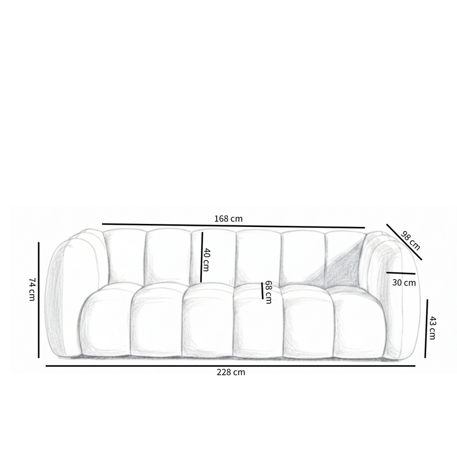 3-Sitzer-Sofa Luca chenille lila
