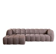 Bronx71 Ecksofa Luca Bouclé braun/grau links
