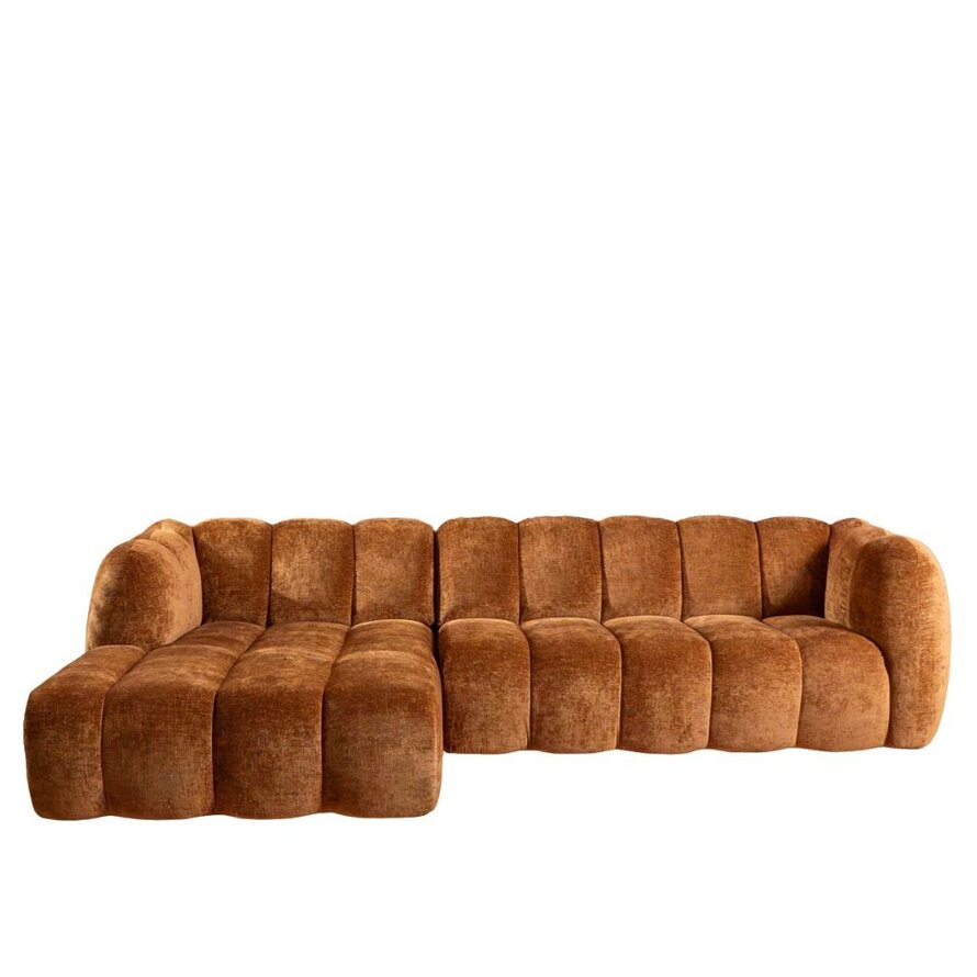 Ecksofa Luca Chenille kupfer links