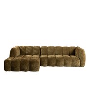 Bronx71 Ecksofa Luca Chenille olive grün links