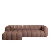 Bronx71 Ecksofa Luca Bouclé rot/rosa links
