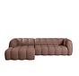 Ecksofa Luca Bouclé rot/rosa links