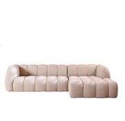 Bronx71 Ecksofa Luca Chenille beige rechts