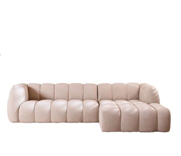Bronx71 Ecksofa Luca Chenille beige rechts