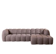 Bronx71 Ecksofa Luca Bouclé braun/grau links