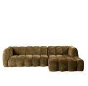 Bronx71 Ecksofa Luca Chenille olive grün rechts