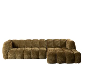 Bronx71 Ecksofa Luca Chenille olive grün rechts