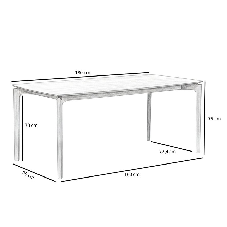 Esstisch Cala Eiche dunkel 180 x 90 cm