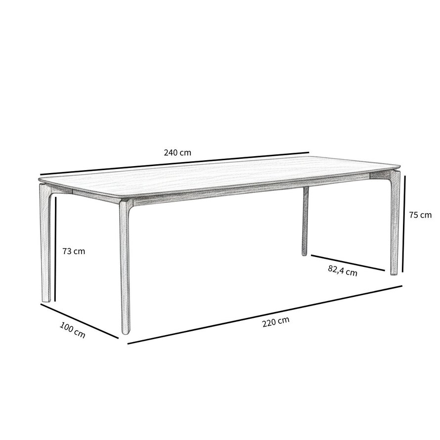 Esstisch Cala Eiche dunkel 240 x 100 cm