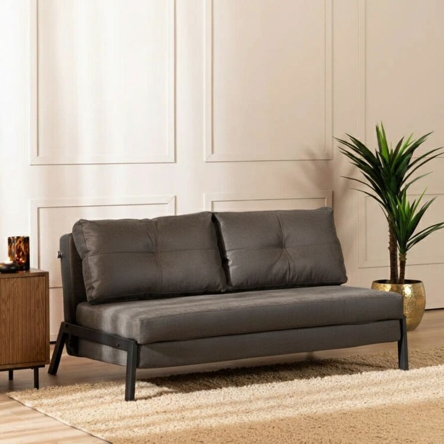 Schlafsofa 2-Sitzer Mikko Eco-Leder anthrazit