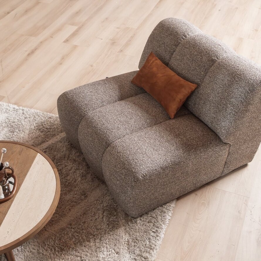 Sessel Luca bouclé braun/grau