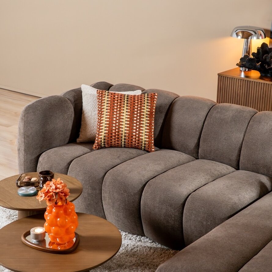 Ecksofa Luca Chenille braun rechts