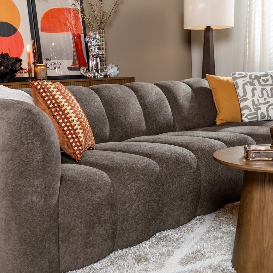 Ecksofa Luca Chenille braun rechts