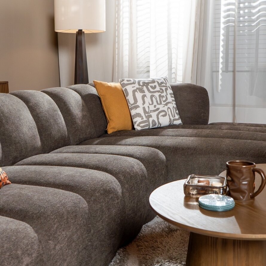 Ecksofa Luca Chenille braun rechts