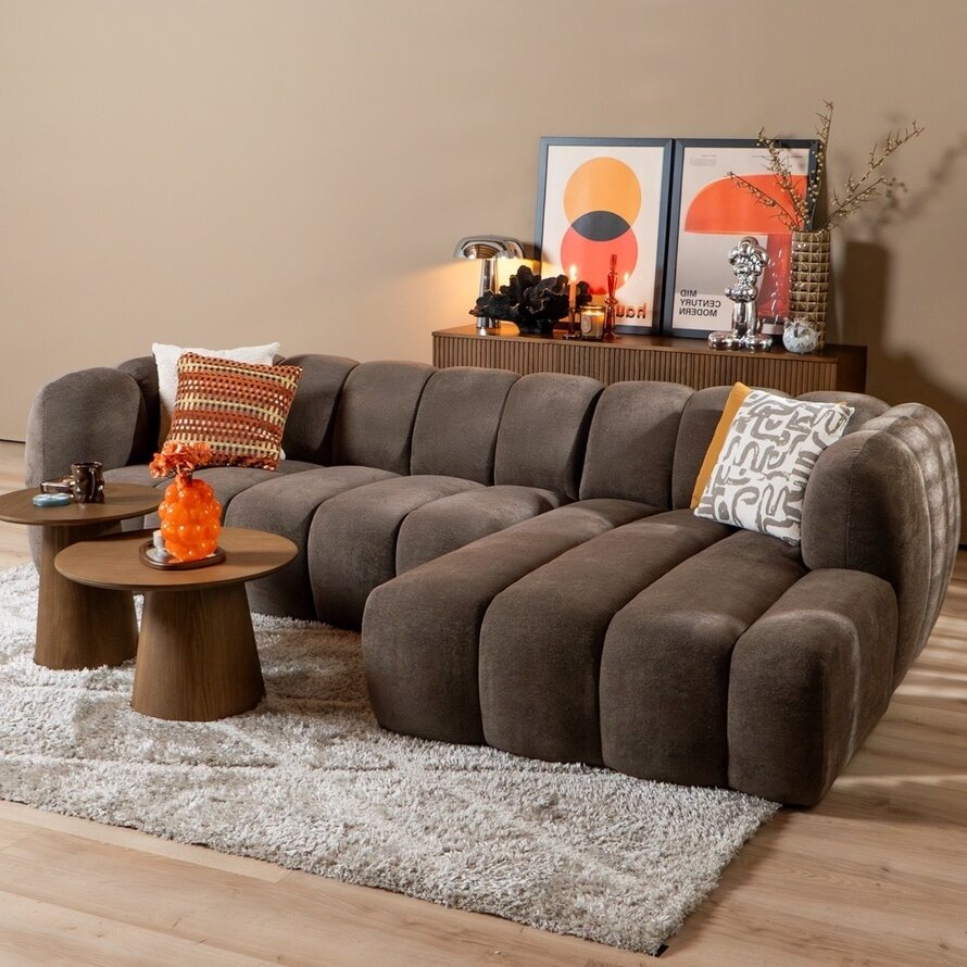 Ecksofa Luca Chenille braun rechts