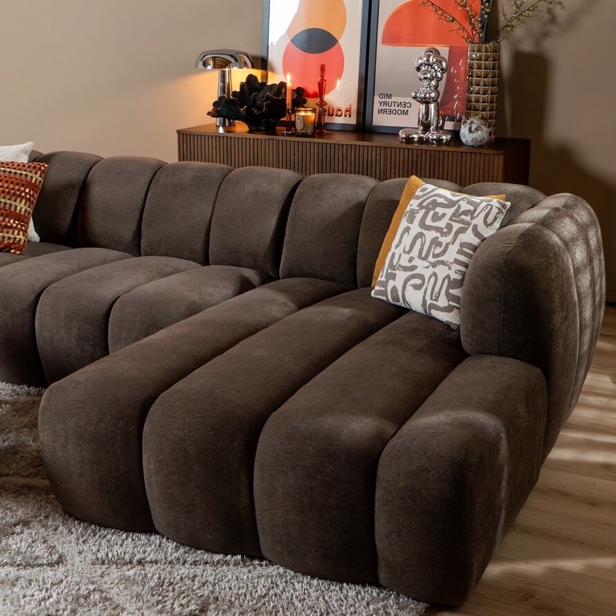 Ecksofa Luca Chenille braun rechts