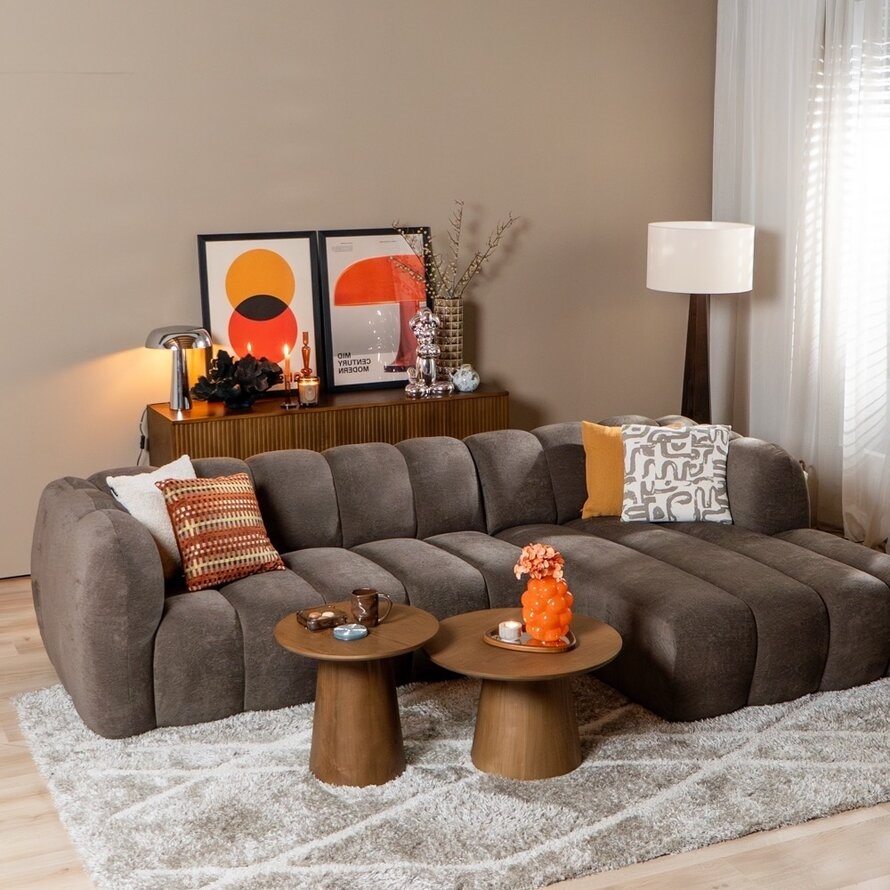 Ecksofa Luca Chenille braun rechts