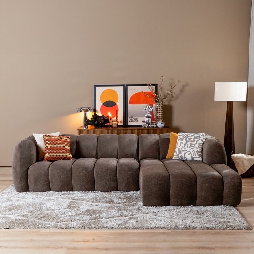 Ecksofa Luca Chenille braun rechts