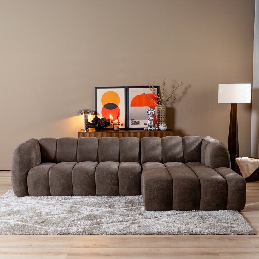 Ecksofa Luca Chenille braun rechts