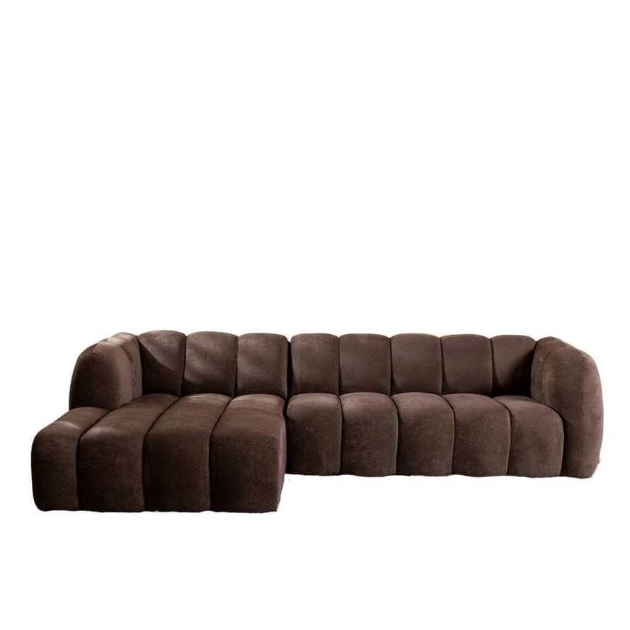Ecksofa Luca Chenille braun links