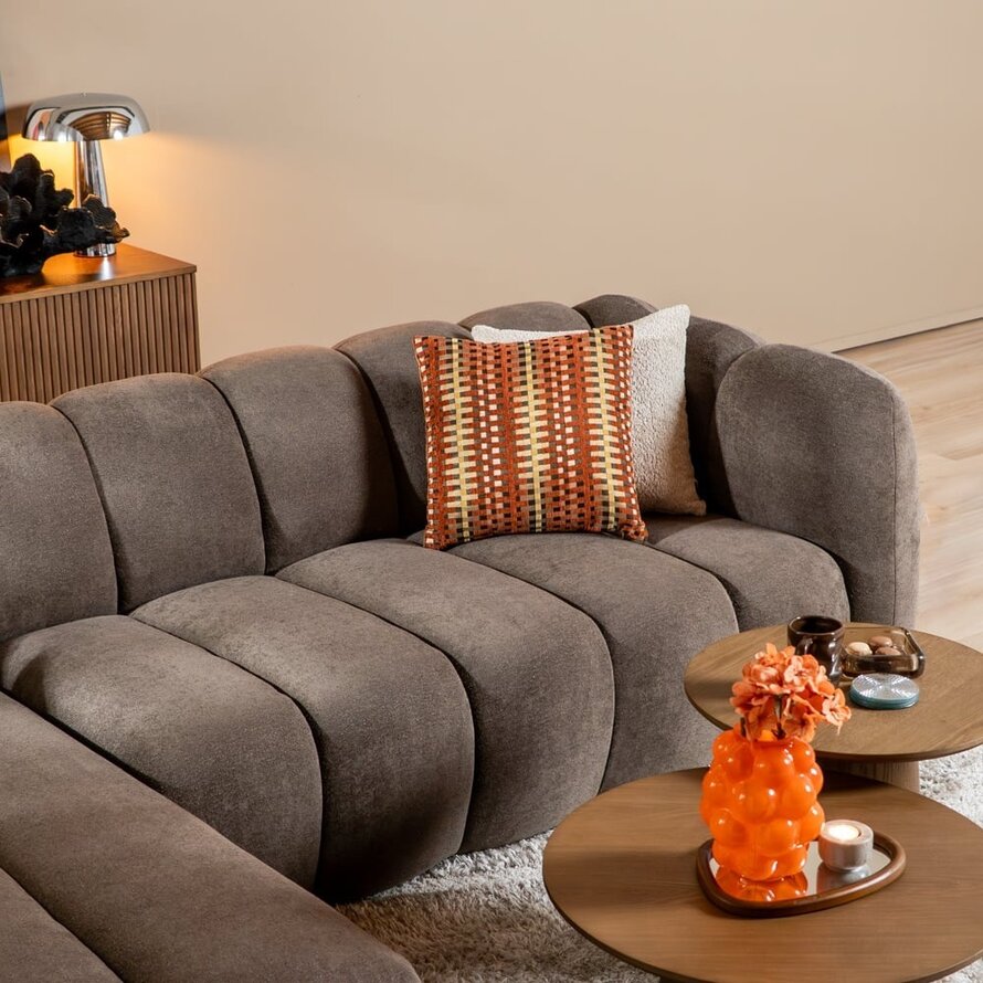 Ecksofa Luca Chenille braun links