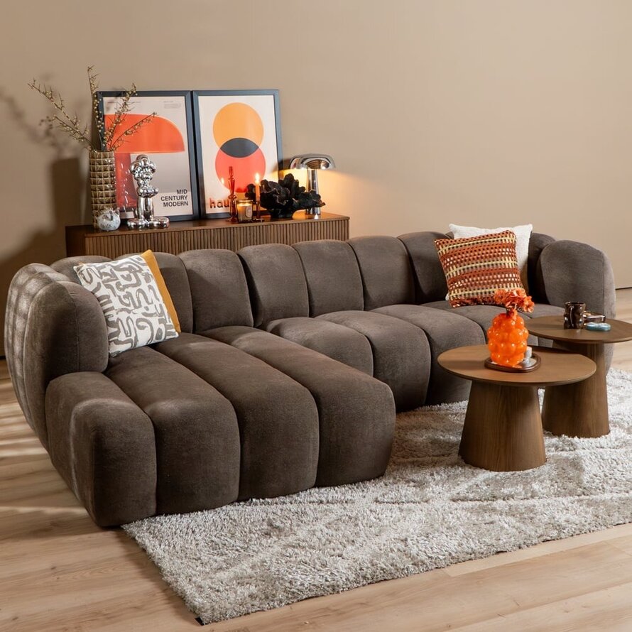 Ecksofa Luca Chenille braun links