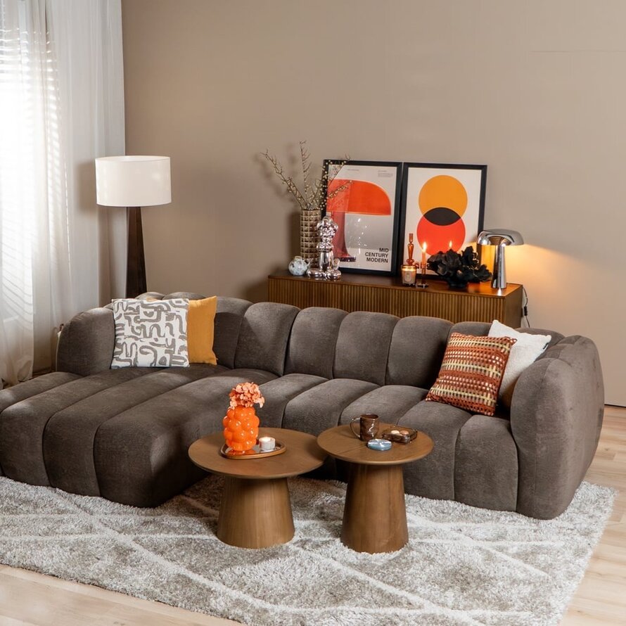 Ecksofa Luca Chenille braun links