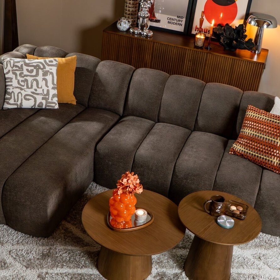 Ecksofa Luca Chenille braun links