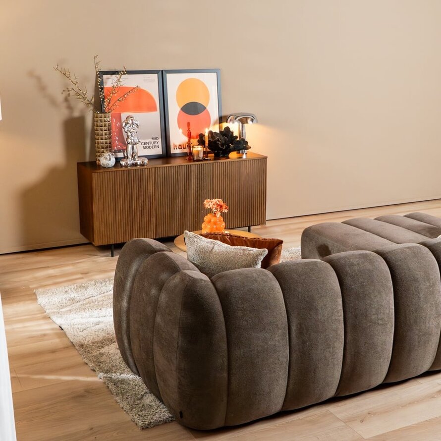 Ecksofa Luca Chenille braun links