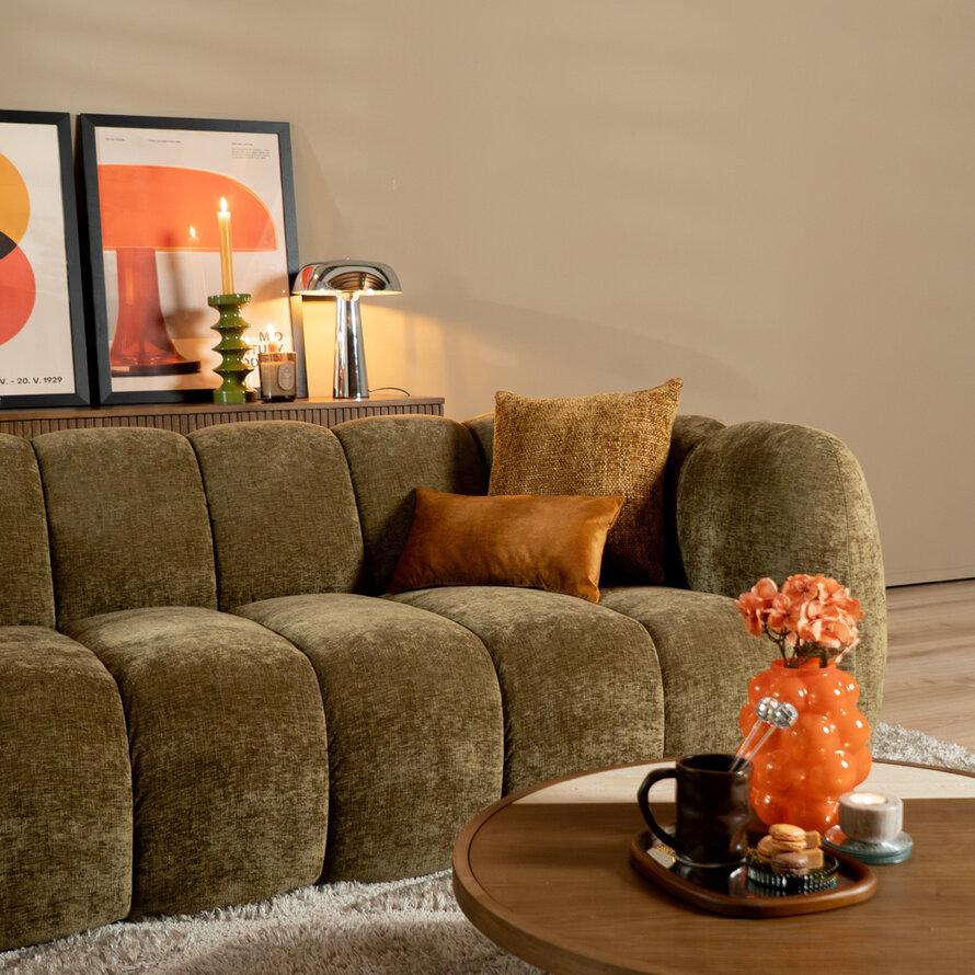 3-Sitzer-Sofa Luca chenille olive grün