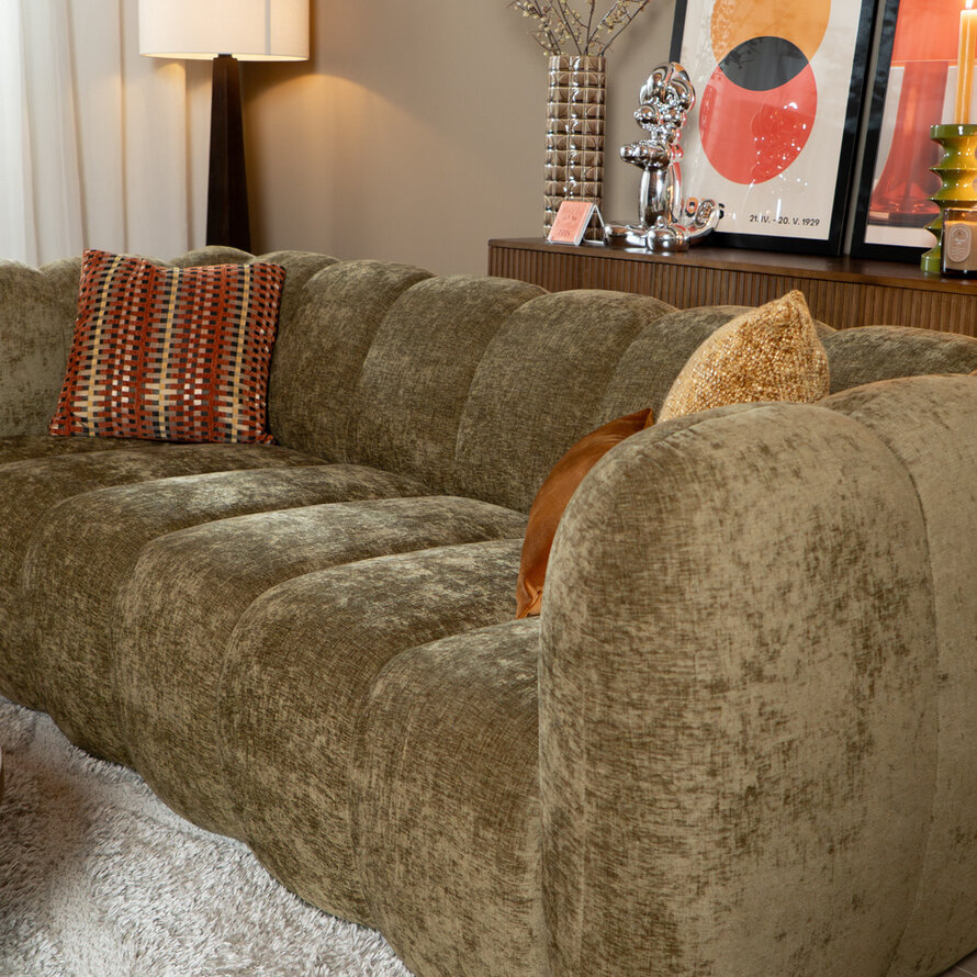 3-Sitzer-Sofa Luca chenille olive grün