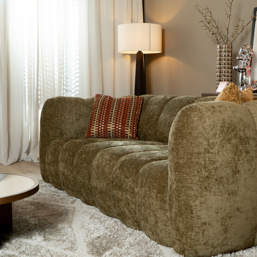 3-Sitzer-Sofa Luca chenille olive grün