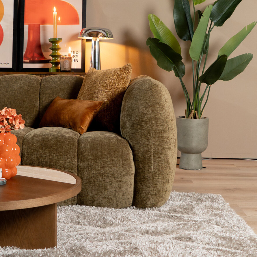 3-Sitzer-Sofa Luca chenille olive grün