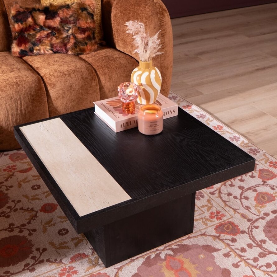 Couchtisch Java 70x70 cm Eiche schwarz