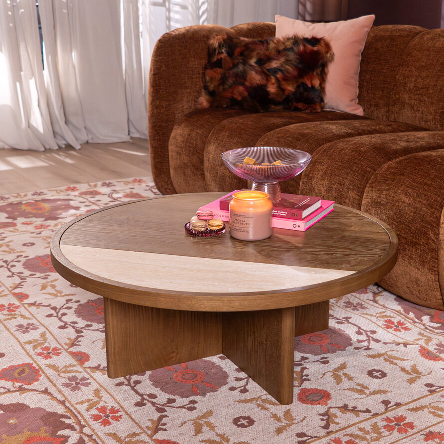 Couchtisch Maeva rund Ø80 cm Eiche dunkel