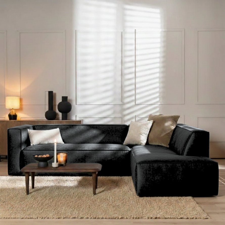 Ecksofa Memphis Samt anthrazit rechts