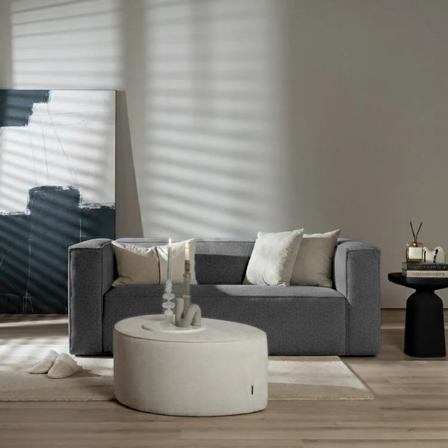 Design Sofa Memphis 2,5-Sitzer Stoff anthrazit