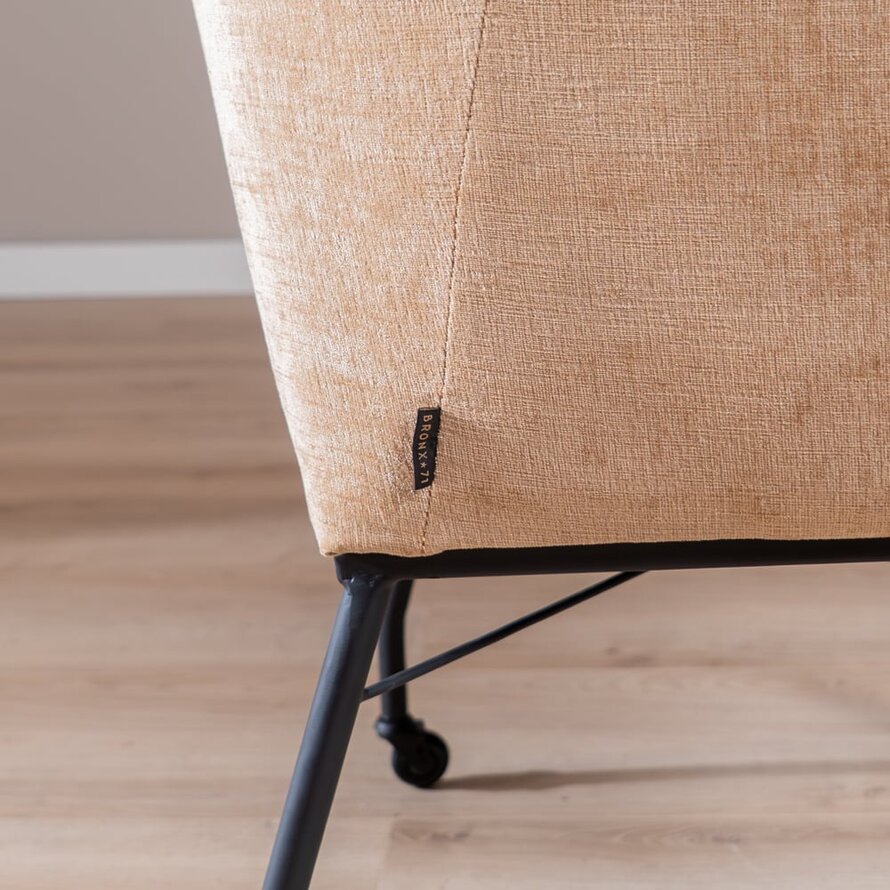 Stuhl mit Rollen Enzo Chenille Peach