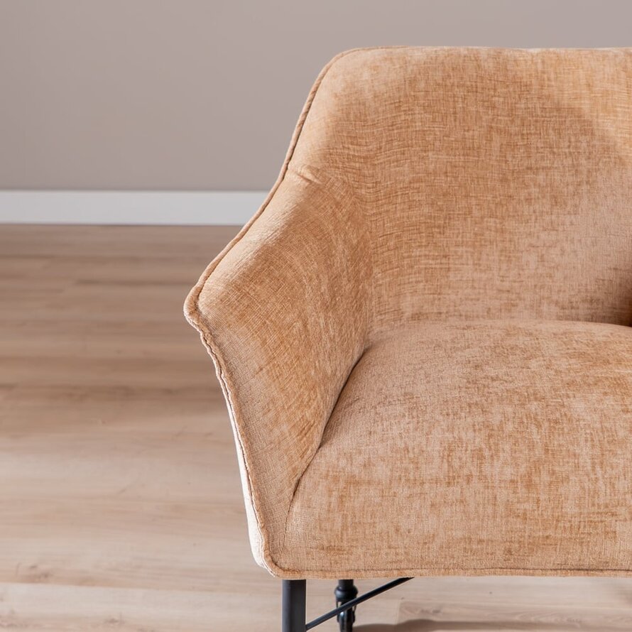 Stuhl mit Rollen Enzo Chenille Peach